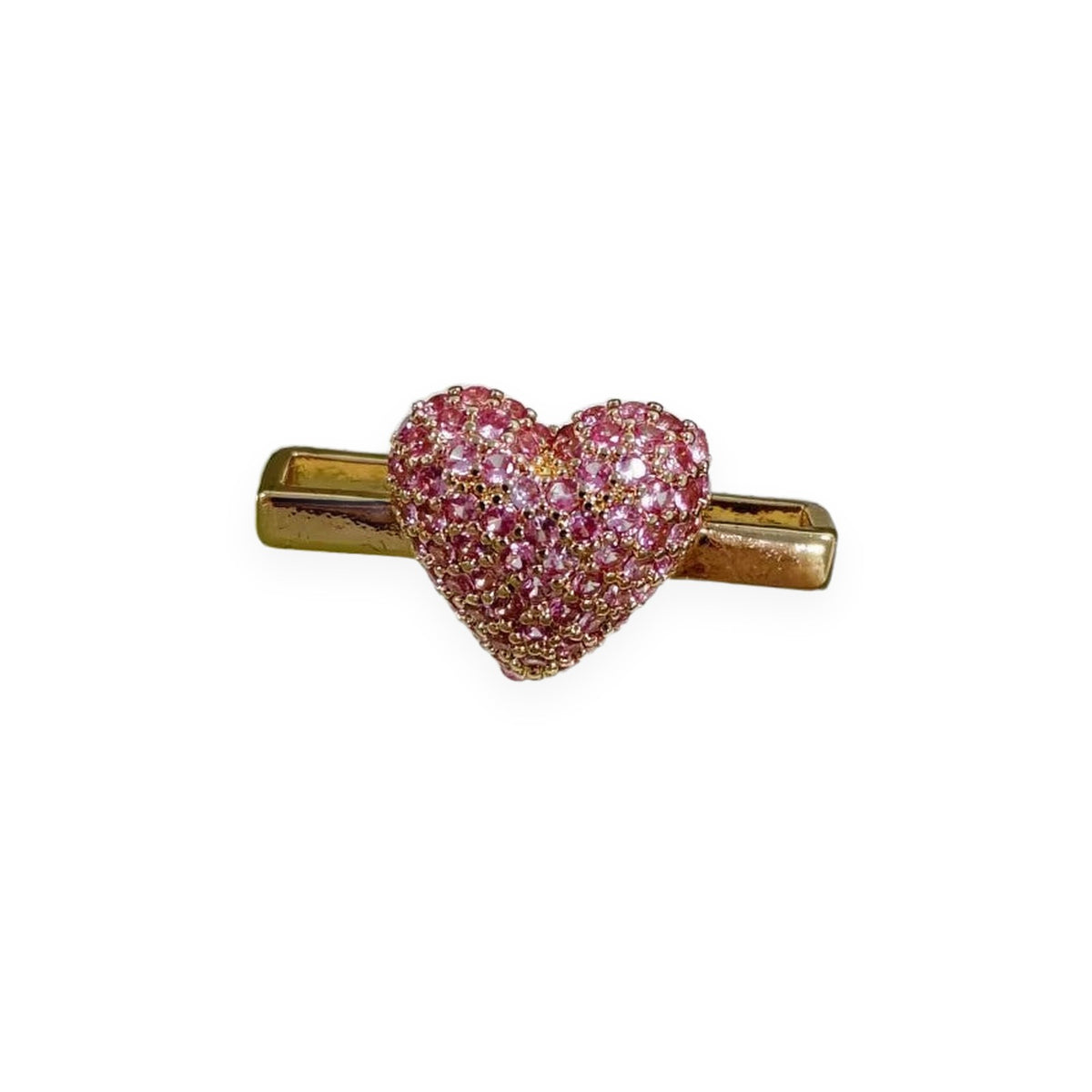Charm Clip · Pink Heart, gold