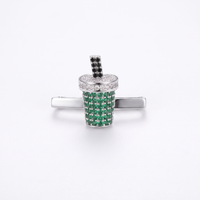 Charm Clip · Milk Tea Green, silver