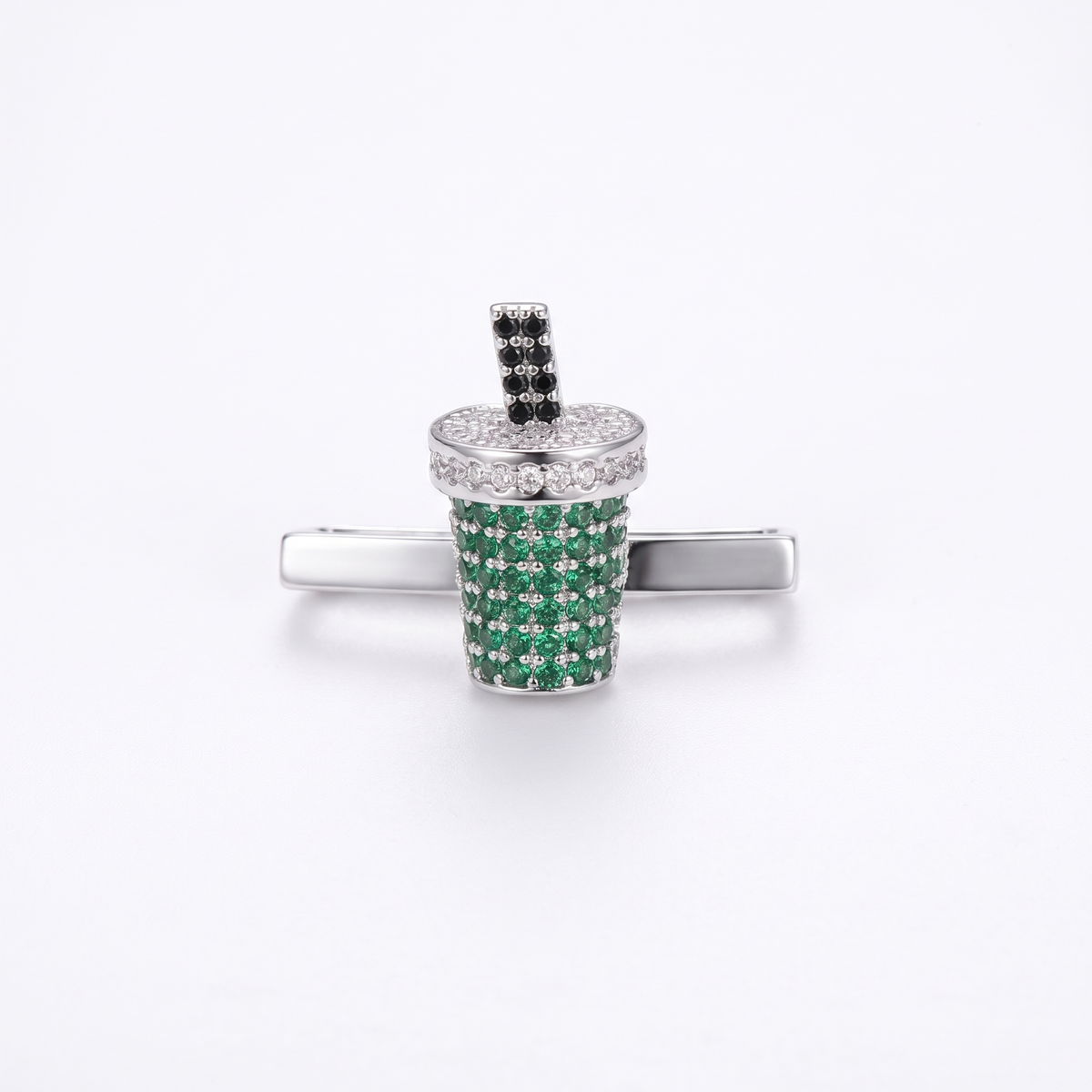 Charm Clip · Milk Tea Green, silver