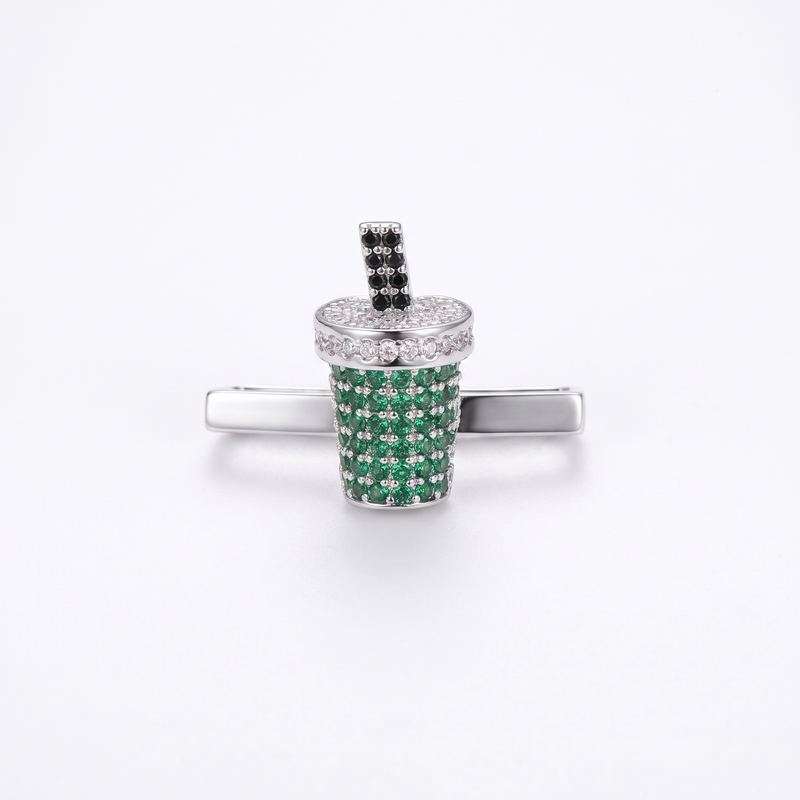 Charm Clip · Milk Tea Green, silver