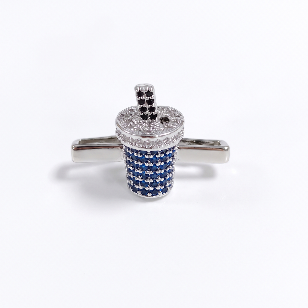 Charm Clip · Milk Tea Blue, silver
