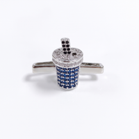 Charm Clip · Milk Tea Blue, silver