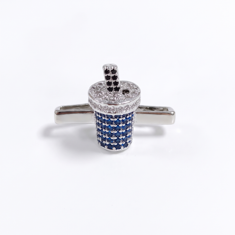 Charm Clip · Milk Tea Blue, silver