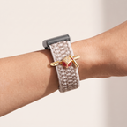 Charm Bar · Dice worn on a knit band